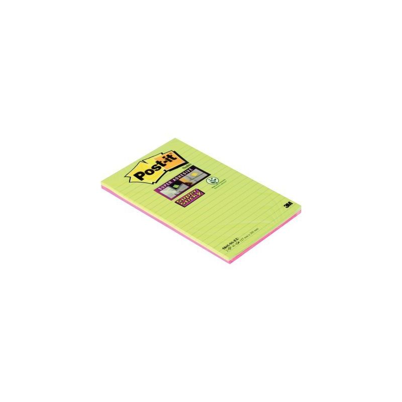 Achetez Paquet de 2 blocs notes Super Sticky de 45 feuilles lignées, grand format 127 x 203 mm BP33.. Achetez Paquet de 2 blocs notes Super Sticky de 45 feuilles lignées, grand format 127 x 203 mm BP33..