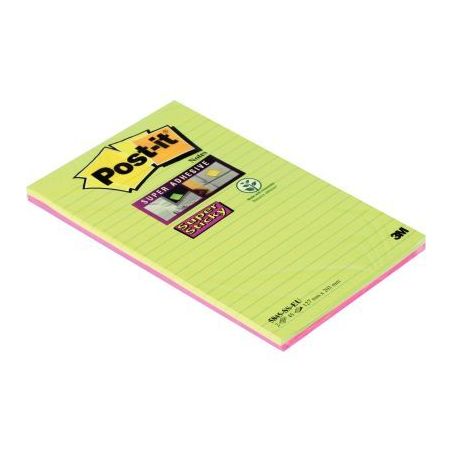 Achetez Paquet de 2 blocs notes Super Sticky de 45 feuilles lignées, grand format 127 x 203 mm BP33..