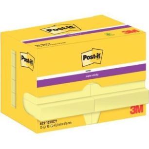 Achetez POST-IT Lot de 12 blocs repositionnables Super Sticky 90 feuilles Jaune 4,76 X 4,76 mm pas c..