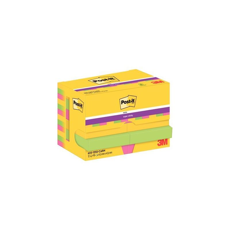 Achetez POST-IT Lot de 12 blocs Super Sticky Rio 90 feuilles 47,6x47,6mm, coloris Jaune néon, Vert .. Achetez POST-IT Lot de 12 blocs Super Sticky Rio 90 feuilles 47,6x47,6mm, coloris Jaune néon, Vert ..