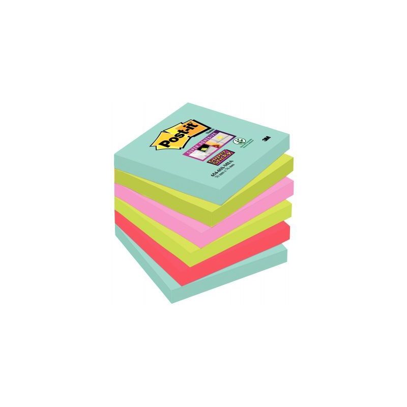 Achetez POST-IT Lot de 6 blocs Notes Super Sticky POST-IT® couleurs MIAMI 90 feuilles 76 x 76 mm pa..
