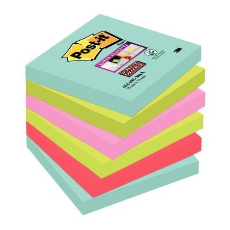 Achetez POST-IT Lot de 6 blocs Notes Super Sticky POST-IT® couleurs MIAMI 90 feuilles 76 x 76 mm pa..