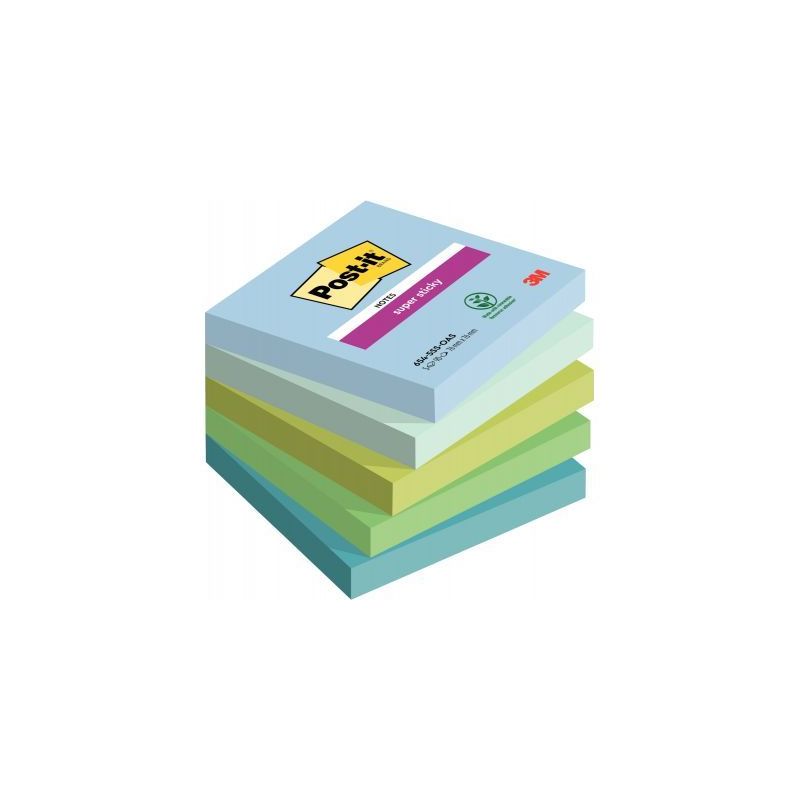 Achetez Paquet de 5 blocs notes super sticky post it 90 feuilles 76x76mm collection oasis BP1234 PO.. Achetez Paquet de 5 blocs notes super sticky post it 90 feuilles 76x76mm collection oasis BP1234 PO..