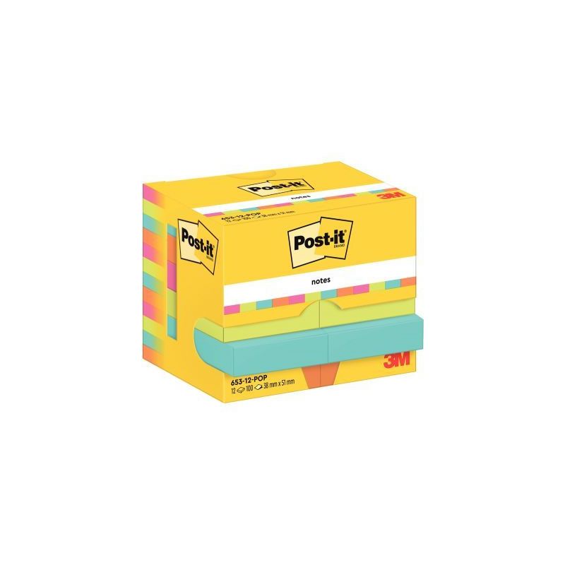 Achetez Paquet de 12 blocs notes de 100 feuilles adhesives Post-it 38 x 51 mm collection Poptimisti.. Achetez Paquet de 12 blocs notes de 100 feuilles adhesives Post-it 38 x 51 mm collection Poptimisti..
