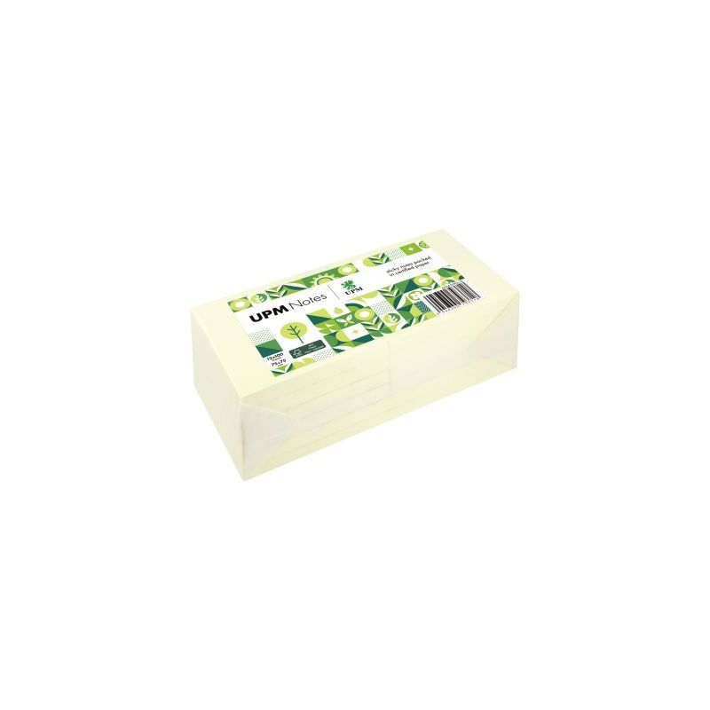 Achetez Lot de 12 bocs repositionnables 75 x75mm, coloris jaune, emballage recyclable 5654-01PG-12 p..