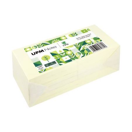 Achetez Lot de 12 bocs repositionnables 75 x75mm, coloris jaune, emballage recyclable 5654-01PG-12 p..