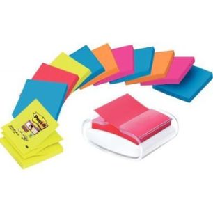 Achetez Lot de 12 blocs de 90 feuilles z-notes post-it super sticky repositionnables 76 x 76 mm coul..