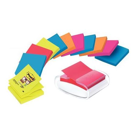 Achetez Lot de 12 blocs de 90 feuilles z-notes post-it super sticky repositionnables 76 x 76 mm coul..