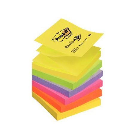 Achetez Lot de 6 blocs z-notes repositionnables 76 x 76 mm, couleurs néon assorties 59733 POST-IT 3..