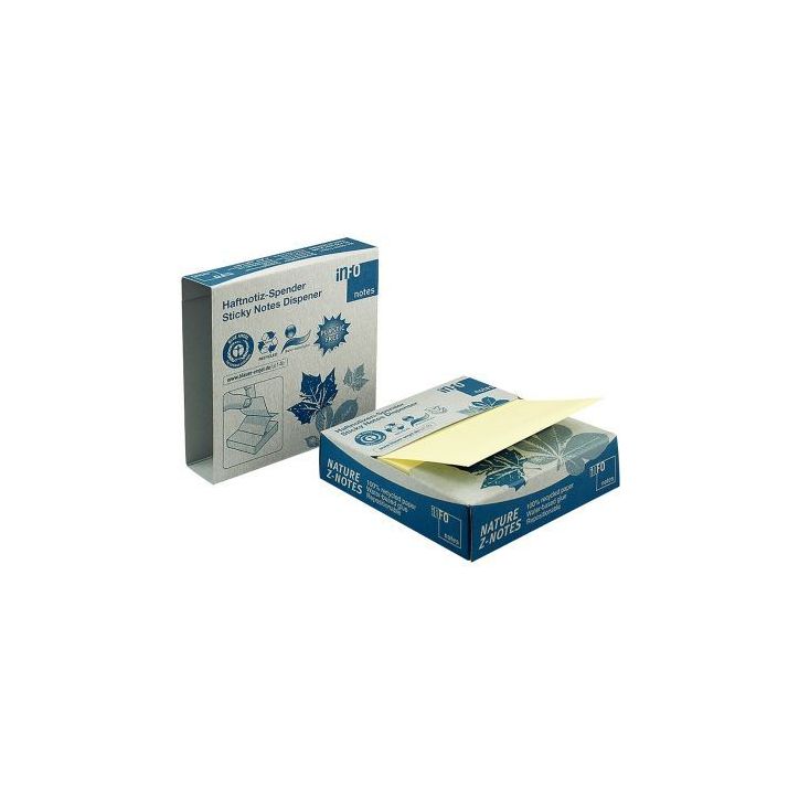 Devidoir nature recycle znote 75x75mm 100 feuilles jaune 5643-11