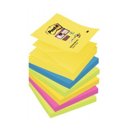 Achetez Lot de 6 blocs de 90 feuilles Z-Notes Super Sticky post-it, 76x76 mm, couleurs Rio de Janeir..