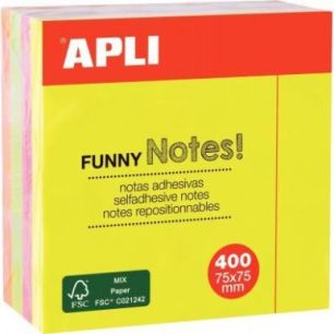 Cube de 400feuilles repositionnables 75x75 4couleurs 10974 APLI