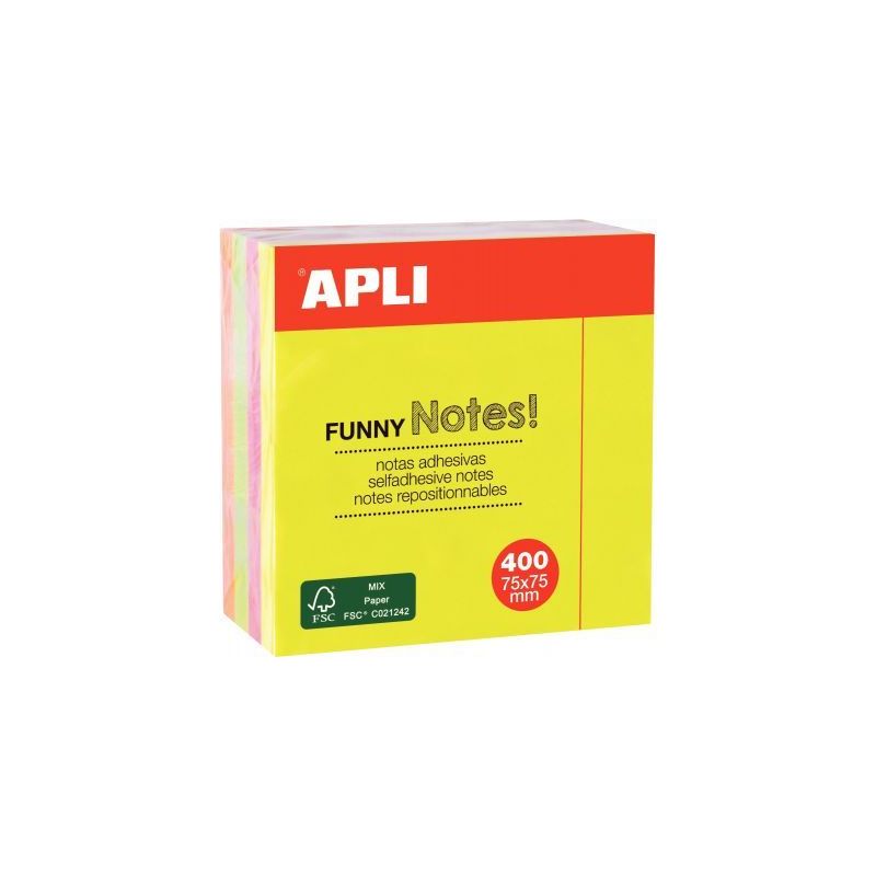 Achetez Cube de 400feuilles repositionnables 75x75 4couleurs 10974 APLI pas cher sur Ma Rentrée Sco..