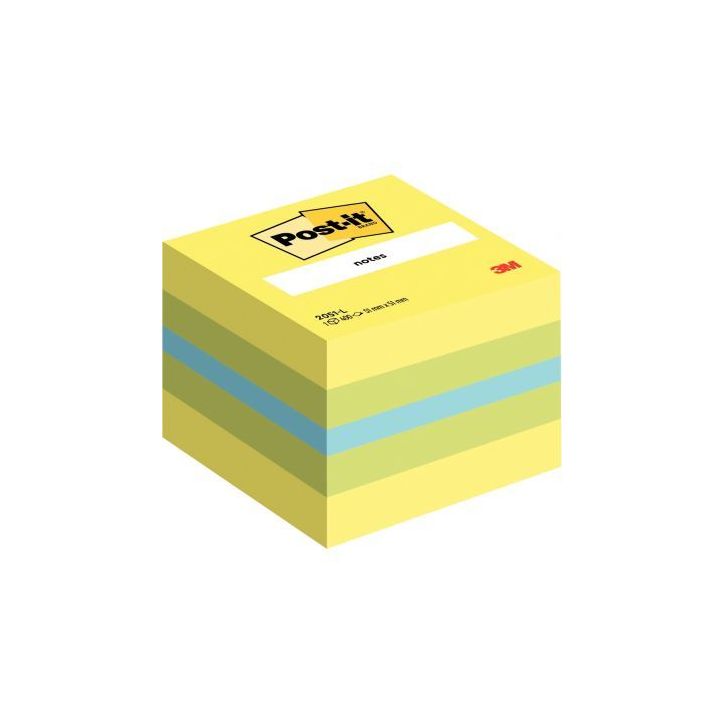 Mini cube post-it de 400 feuilles notes repositionnables, 51 x 51 mm, couleurs assorties 55800 POST-IT 3M