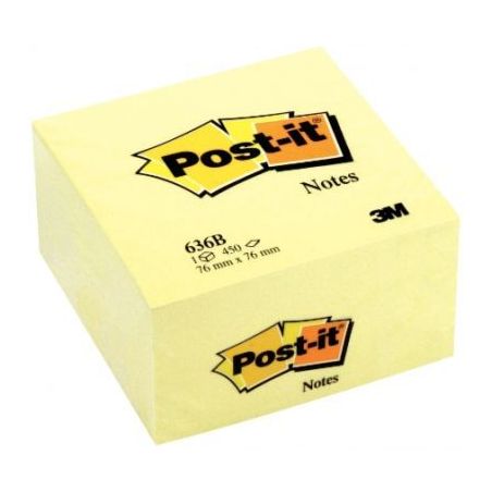 Achetez POST-IT Cube POST-IT® Jaune Pastel, 76 x 76 mm, 450 feuilles pas cher sur Ma Rentrée Scola..