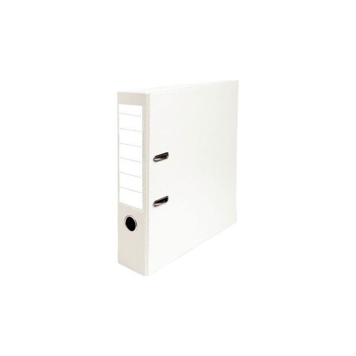 PERGAMY Classeur à  levier en polypropylène intérieur/extérieur. Dos 8cm. Format A4. Coloris Blanc