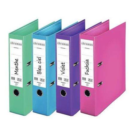 Achetez Carton de 10 classeurs à levier CHROMOS+ dos large 8 cm, couleurs mode 624164 CHROMO + ESSE..