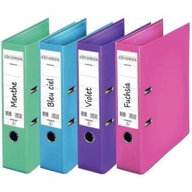 Achetez Carton de 10 classeurs à levier CHROMOS+ dos large 8 cm, couleurs mode 624164 CHROMO + ESSE..