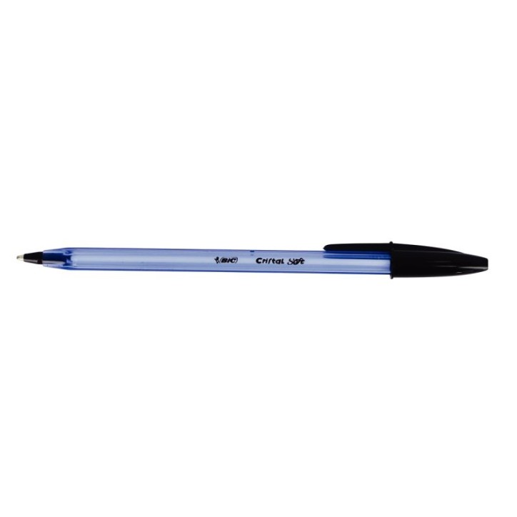 BIC Ecriture Cristal Soft Stylos-Bille Pointe Moyenne (1,2 mm) - Corps Bleu Ciel - Encre De Couleur Noire