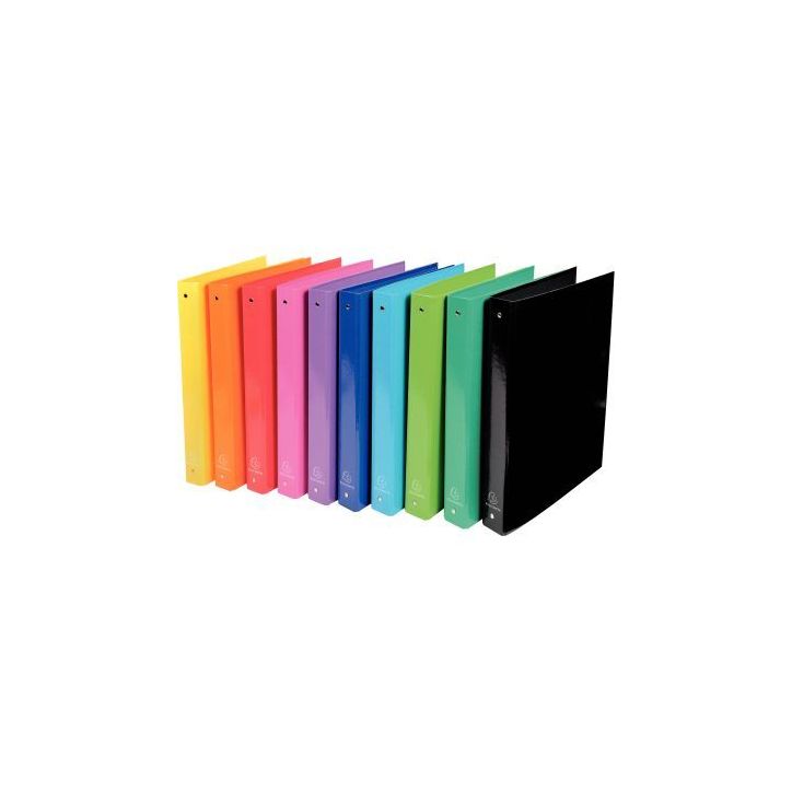 Carton de 10 classeurs 4 anneaux en carte pelliculée IDERAMA, format A4, dos 4 cm, coloris assortis 51929E X1(...)