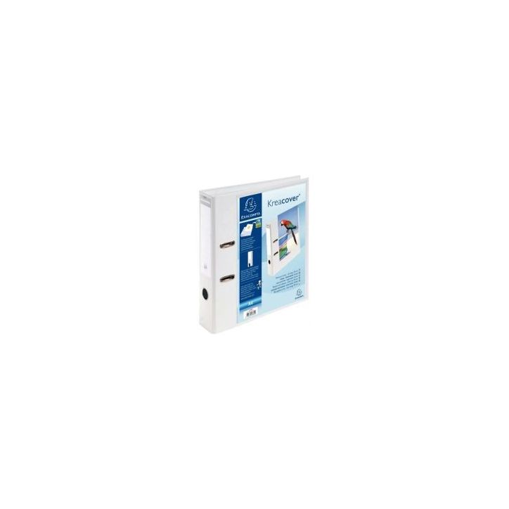 Classeur à levier personnalisable KREACOVER dos 7 cm, blanc 53789E KREACOVER EXACOMPTA