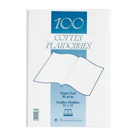 Achetez Paquet de 100 sous-chemises cotes de plaidoiries 90g blanc 820017E EXACOMPTA pas cher sur Ma..