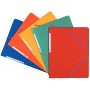 Paquet de 10 chemises sans rabat à élastiques, en carte lustrée 390 g, format 24x32 cm, coloris assortis