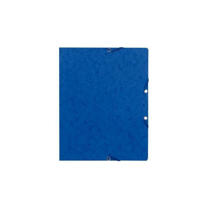 Lot de 10 chemises sans rabat à élastiques en carte lustrée, bleu 55462E EXACOMPTA