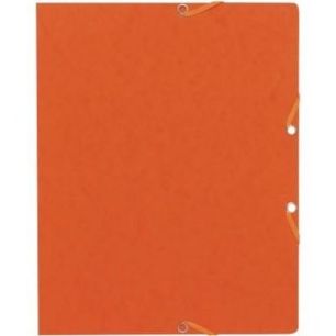 Lot de 10 chemises sans rabat à élastiques en carte lustrée, orange 55464E EXACOMPTA Lot de 10 chemises sans rabat à élastiques en carte lustrée, orange 55464E EXACOMPTA