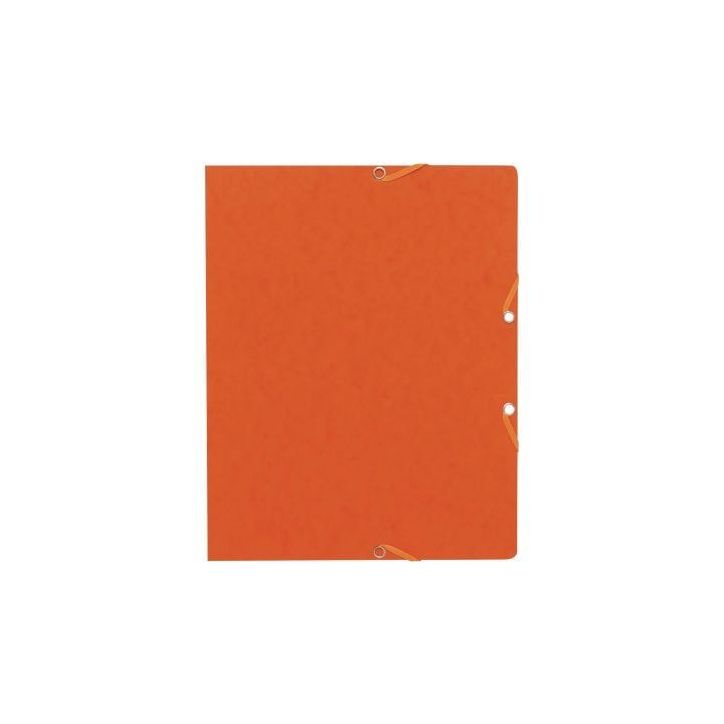 Lot de 10 chemises sans rabat à élastiques en carte lustrée, orange 55464E EXACOMPTA