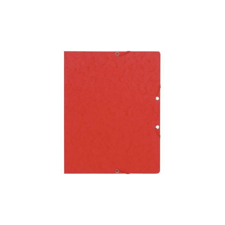 Lot de 10 chemises sans rabat à élastiques en carte lustrée, rouge 55465E EXACOMPTA