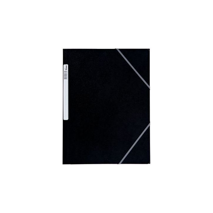 Chemise 3 rabats à élastiques + étiquette de dos coloris noir carte grainée 5/10e 450g format 24 x 32 cm 4(...)