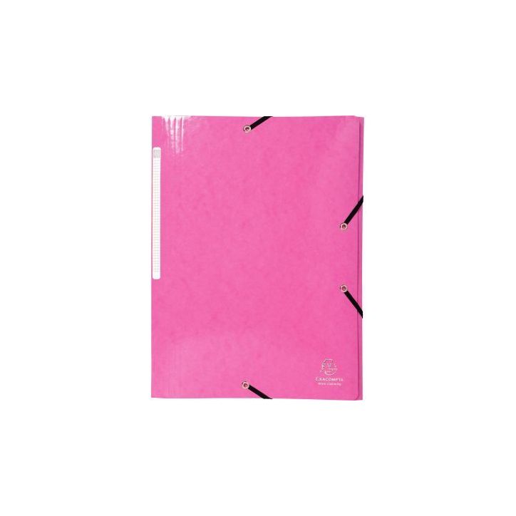 Chemise 3 rabats à élastiques en carte lustrée 425g, rose 55824E IDERAMA EXACOMPTA