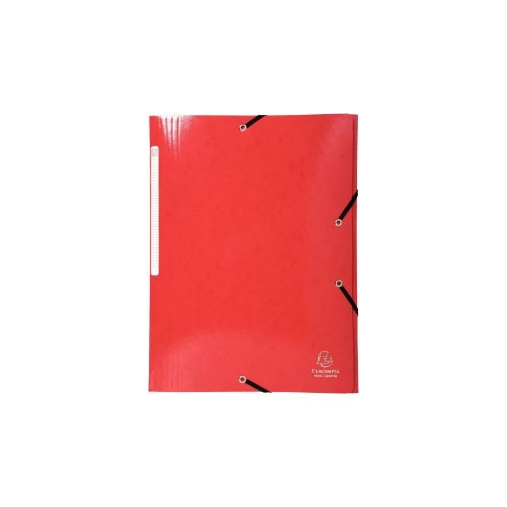 Chemise 3 rabats à élastiques en carte lustrée 425g, rouge 55825E IDERAMA EXACOMPTA