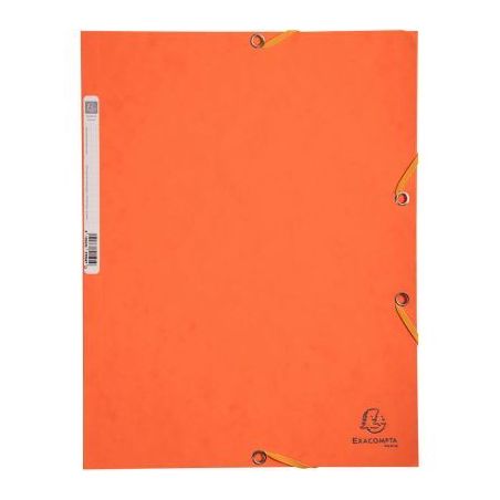 Achetez Chemise 3 rabats à élastiques en carte lustrée 400g, orange 55504E EXACOMPTA pas cher sur..