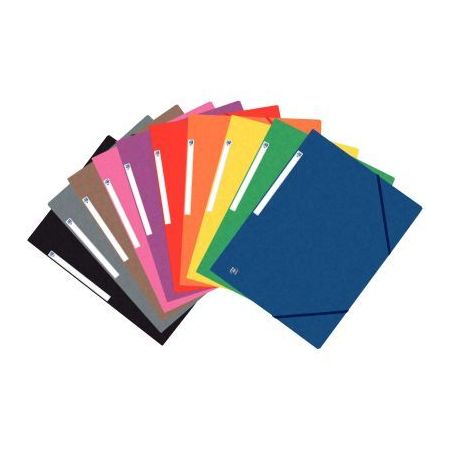 Achetez Paquet de 10 chemises 3 rabats à élastiques TOP FILE+ en carte lustrée 4/10e 390g, colori..