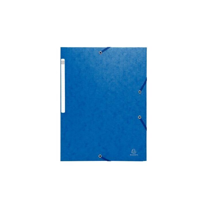 Chemise 3 rabats à élastiques SCOTTEN en carte lustrée 600g, bleu 55952E SCOTTEN EXACOMPTA