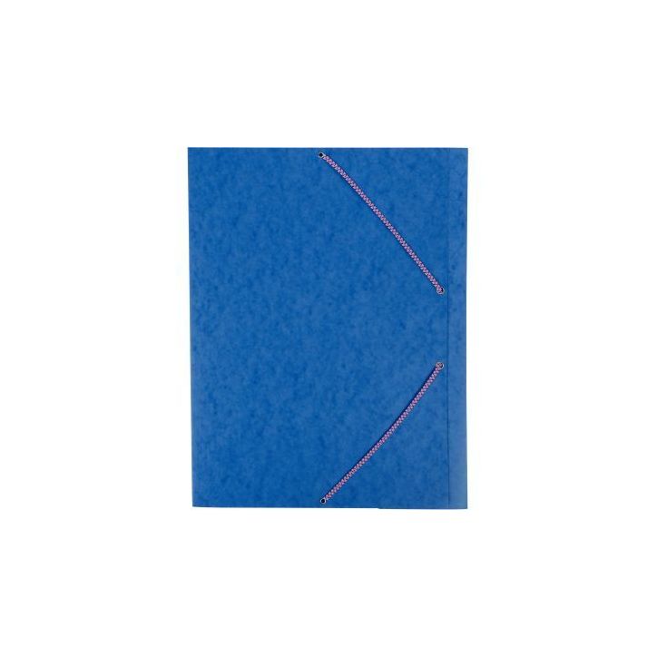 Chemise 3 rabats à élastiques en carte lustrée 600g format A3, coloris bleu C3700BLE COUTAL