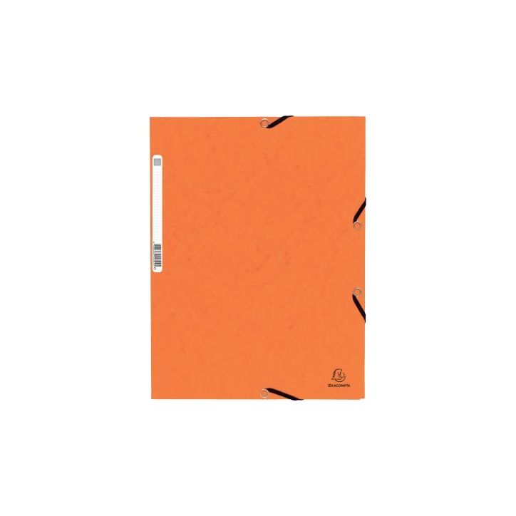 Chemise 3 rabats à élastiques en carte lustrée 5/10ème 350g orange C3416 ORA COUTAL