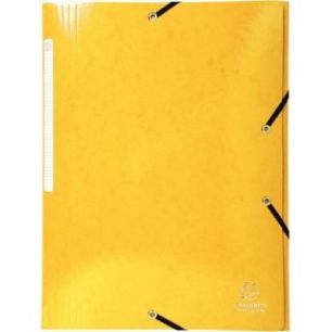 Chemise 3 rabats à élastiques en carte lustrée 425g, jaune 55828E IDERAMA EXACOMPTA
