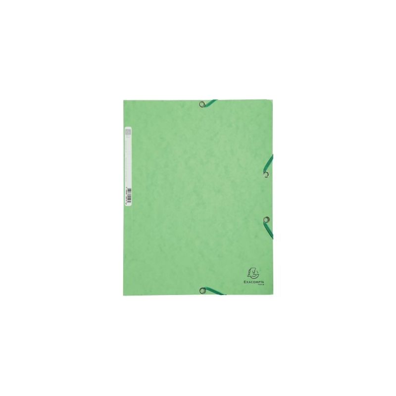 Achetez Chemise 3 rabats à élastiques en carte lustrée 400g, vert 55513E EXACOMPTA pas cher sur M..