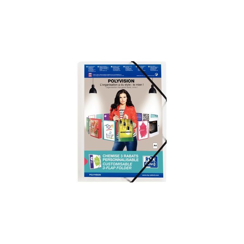 Achetez Chemise 3 rabats à élastiques personnalisable POLYVISION, en polypropylène incolore 10020.. Achetez Chemise 3 rabats à élastiques personnalisable POLYVISION, en polypropylène incolore 10020..