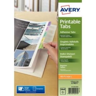 Achetez Lot 4 planches A4 de 24 onglets adhésifs repositionnables et imprimables 5412501 AVERY pas ..
