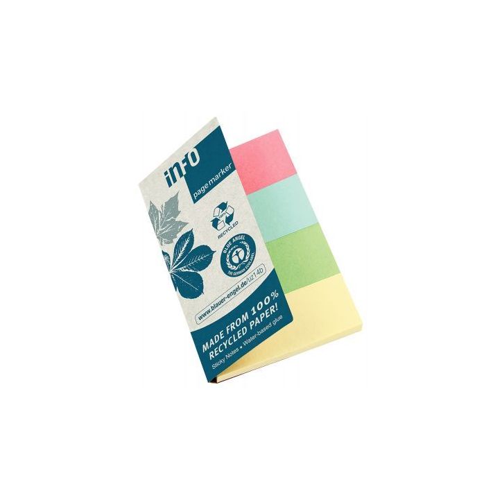 Etui de 4 distributeurs de 40 marque-pages  en papier recyclés couleurs assorties 5670-88B