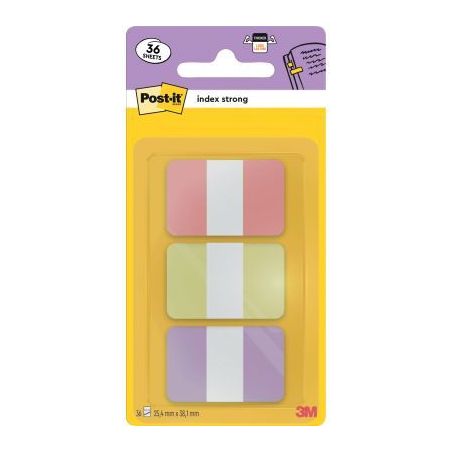 Achetez Carte de 36 index rigide standard format 25,4 x 38 mm rose, jaune, violet BP1518 POST-IT 3M ..
