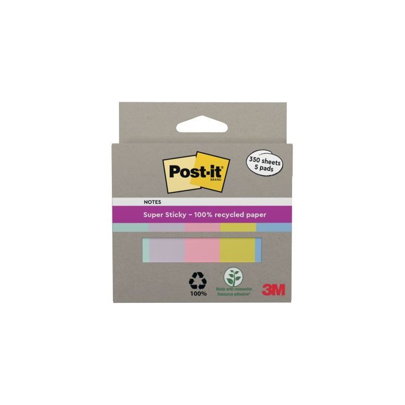 Achetez Boite de 5 blocs de marque-pages le recyclable 350 feuilles coloris pastel BP1506 POST-IT 3M..