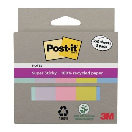 Achetez Boite de 5 blocs de marque-pages le recyclable 350 feuilles coloris pastel BP1506 POST-IT 3M..