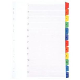 Achetez Intercalaires numériques 1 à 12 touches format 21x29,7 cm 8317112-980 LANDS pas cher sur M..