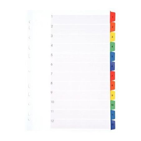 Achetez Intercalaires numériques 1 à 12 touches format 21x29,7 cm 8317112-980 LANDS pas cher sur M..