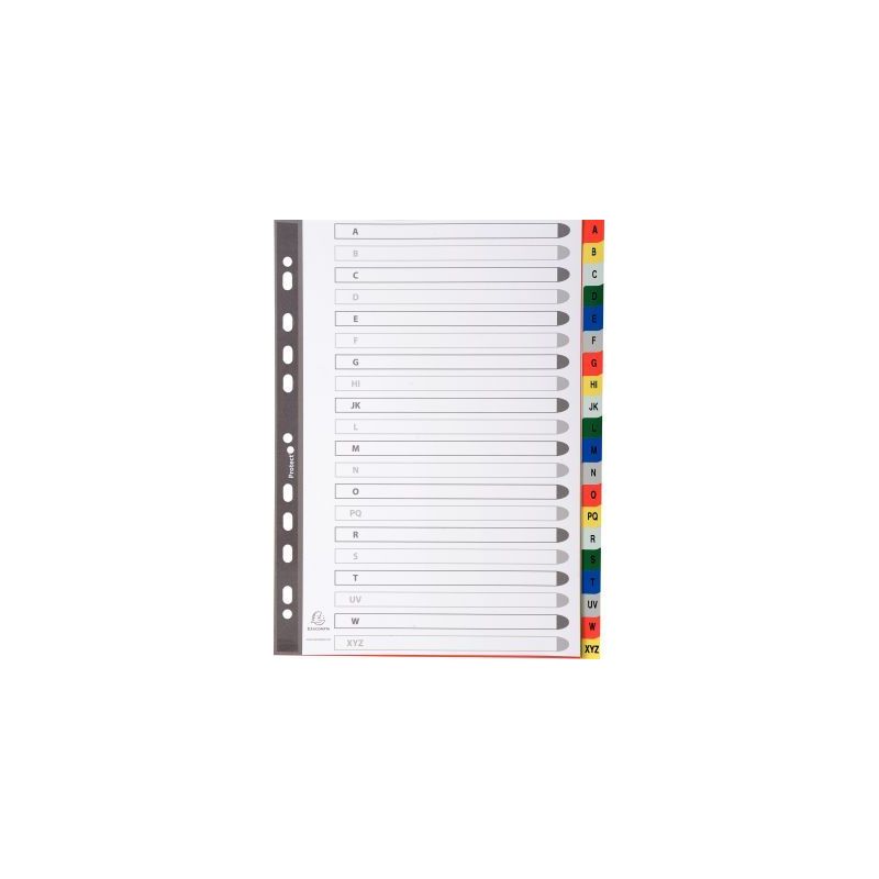Achetez Jeu de 20 intercalaires alphabétiques en polypropylène coloré, format A4 94E EXACOMPTA pa..